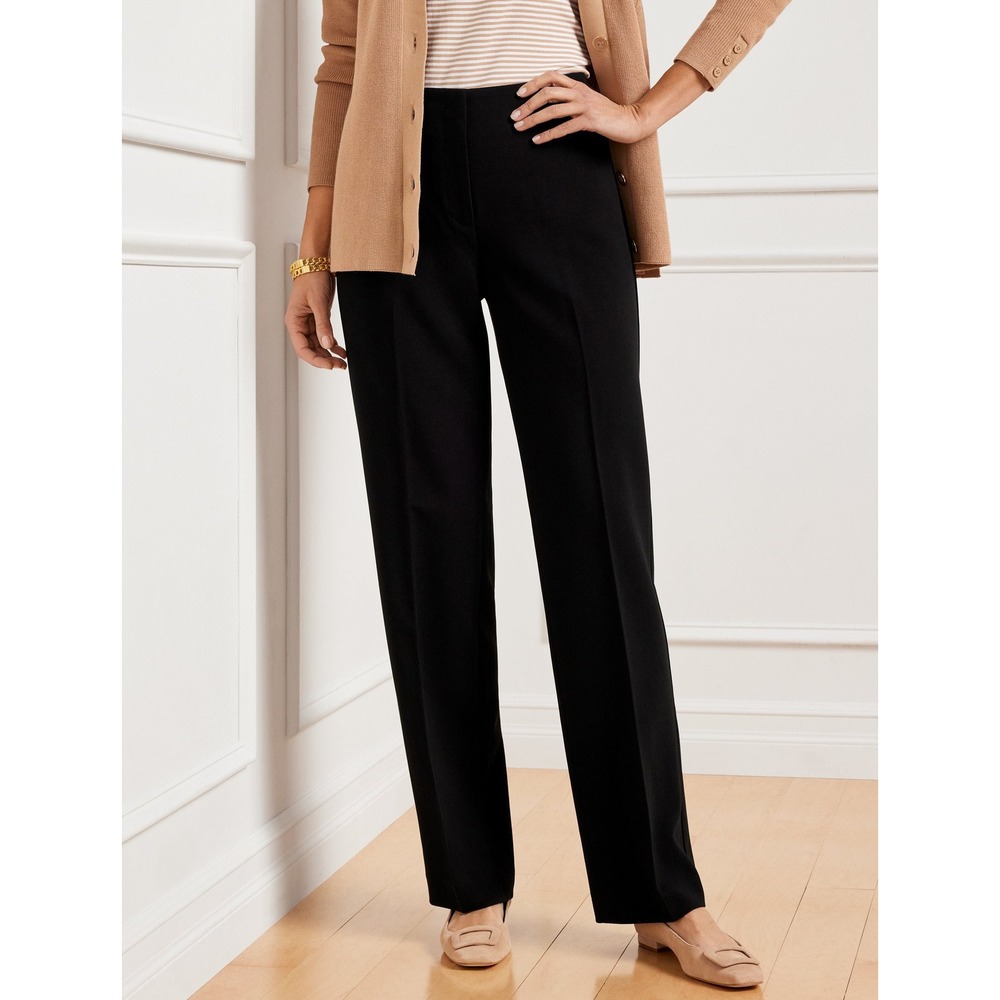 Talbots 8P Black Poly Viscose Signature‎ Straight Leg Pants  Heavyweight Career